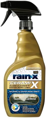 Rain-X 630177SRP Cerami-X Glass Cleaner + Water Repellent, 23oz - Cleaning Effectively While Remaining Streak Free, Protecting Against Contaminants and Stains by Rain-X