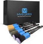MVEQRRN 6pcs Car Detailing Brush Set,Boars Hair Detail Brushes(Blue) by MVEQRRNcardetailbrushset