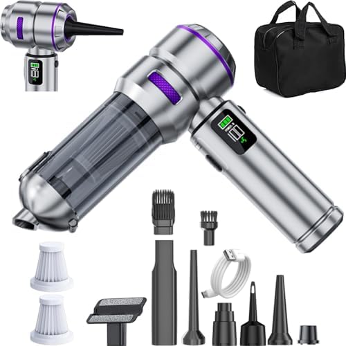 Car Vacuum Cleaner High Power 20000Pa – Cordless Handheld Mini Vacuum & Air Duster for Car & Desk, Home, Office & Camping, Ideal Gift for Men & Women, 6000mAh Battery (Fast Charging Edition - Purple) by NWDEY