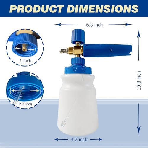 ESP Car Wash Foam Cannon, 1/4" Quick Connect Foam Gun with Adjustable Spray, Alloy Body, Wide Mouth Bottle & Versatile Converter for Car Cleaning & Outdoor Use - Image 6