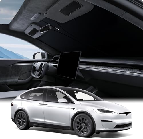 BASENOR Windshield Sunshade for 2021-2026 Tesla Model X Folding by BASENOR