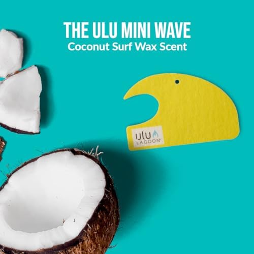 ulu Lagoon Hanging Car Air Freshener | Tropical Beach Coconut Surf Wax Scent Mini Wave | Long Lasting Car Freshener, Closet and Beyond | Made In USA | 3 Pack (Yellow) - Image 2