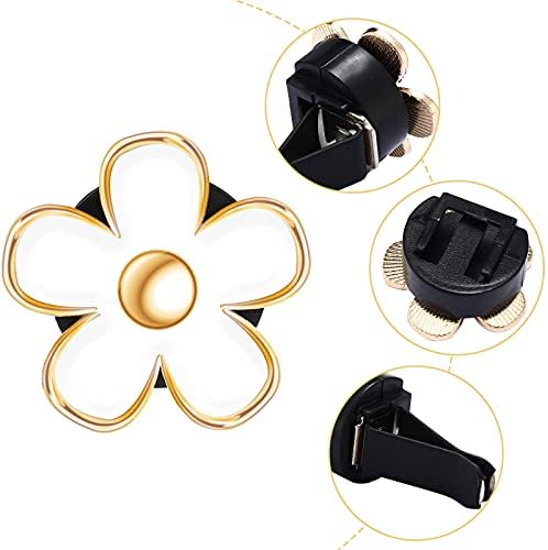 Frienda 6 Pcs Daisy Vent Clips for Car, 3/3.3 cm, White - Image 3