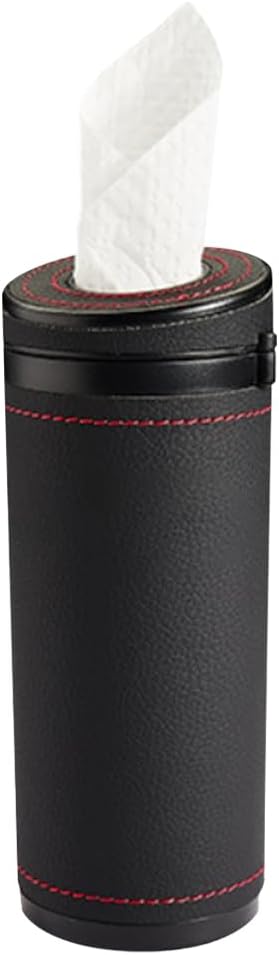 ZIMISI Car Tissue Holder, Convenient Travel Napkin Boxes, Car Tissues Cylinder, Round Canister Napkin Holder, Travel Tissue Tube Container for Vehicle Cup Holder, Home, Office (Black) by Unknown