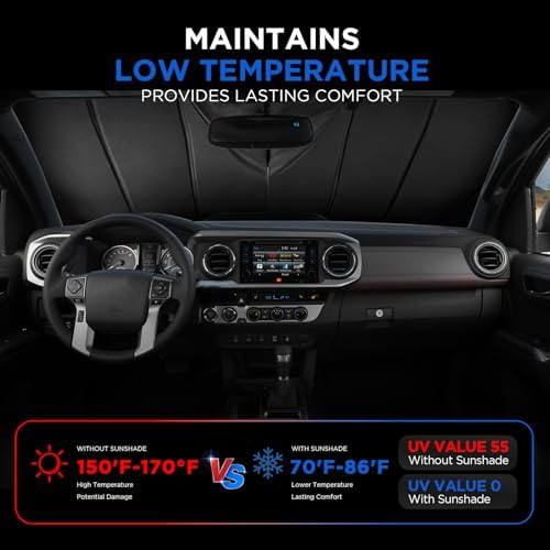 MAIKER OFF ROAD Windshield Sunshade Compatible with Toyota Tacoma 2005-2015 - Image 6