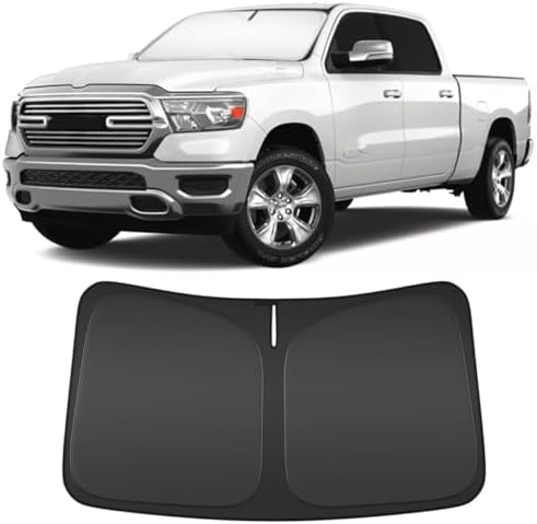 Windshield Sun Shade Dodge Ram 1500 2019-2025 Compatible Accessories-4 Layers Custom Fit Foldable Front Window Sunshade Sun Visor Protector, Block UV Rays Keep Your Car Cooler by Unknown