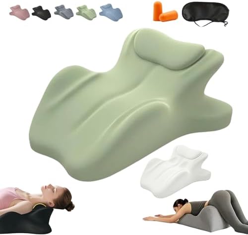 Couples Pillow Reading Pillow 27° Lift Ergonomic Memory Foam Cushion for Intimacy, NeckPillow, Multi-Functional Back Support Pillow with Replaceable Small Pillows, Comfort(Green,23"x18"x15") by Unknown