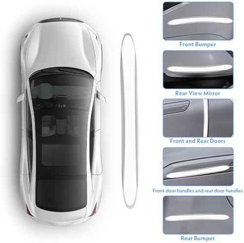 4Pcs Silicone Car Door Edge Guards, Anti-Collision Bumper Guard Protector Clear Strips Protector Universal Car Door Protectors Trim Molding for Sedans SUV Bumper Rearview Mirror (Transparent) - Image 7