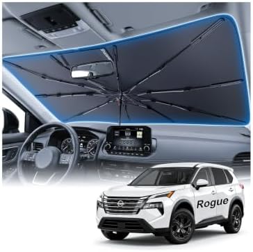 2026 Upgraded Windshield Sun Shade Umbrella for Nissan Rogue [Precision Custom Fit, Superior UV & Heat Block] Cooling Tech Fabric, Durable Foldable with Storage Bag, Fits 2008-2025 by Unknown