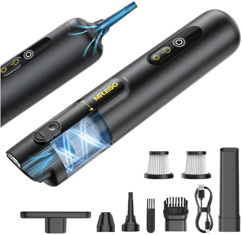 Mr.ego Car Vacuum Portable Cordless, 26Kpa Mini Vacuum with Brushless Motor by MREGO