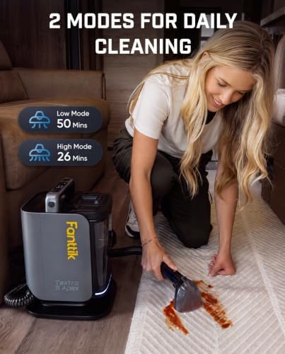 Fanttik Textra 11 Apex Cordless Carpet and Upholstery Cleaner, Self-Cleaning Tool, 150W Brushless Motor, 2 Cleaning Modes, Light-Duty Portable Spot Cleaner for Car, RV Interiors, Sofas, Area Rugs - Image 4