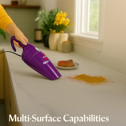Bissell 20334 Featherweight Stick Lightweight Bagless Vacuum and Electric Broom with Crevice Tool for Hard Floors and Carpets, Purple - Image 6