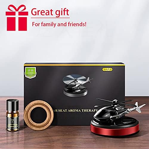 Helicopter Solar Rotating Air Freshener, Al Alloy Car & Home Décor|Red - Image 6