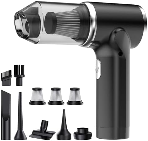 Handheld Cordless Vacuum Cleaner,8000PA Suction 4 Modes Portable Car Vacuum,4000mAh Rechargeable Battery,3 Filters,7-in-1 Kit for Home Office Car Pet, Black by YIKEXINCHEN