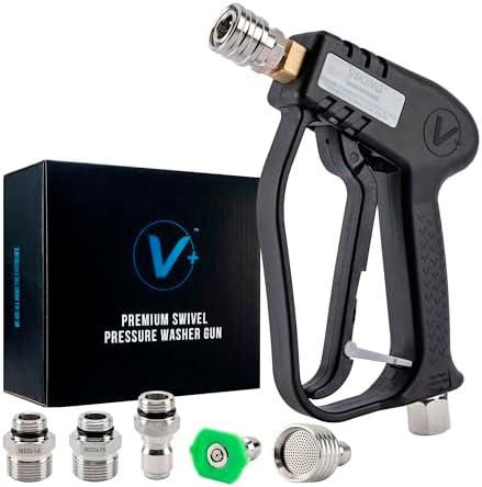 VIKING V+ Swivel Pressure Washer Gun, Short Handle, 3 Adapters, 2 Nozzles by VikingCarCare
