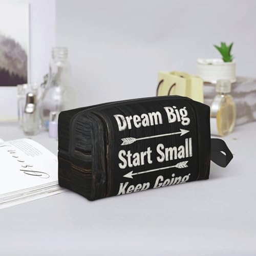 Inspirational Wood Wall Art​ Makeup Bag - Durable 600D Oxford Fabric Travel Cosmetic Bag, Shockproof Foam Padded Toiletry Organizer for Gym & Daily Use 10x6.2x4.9 Inch - Image 7