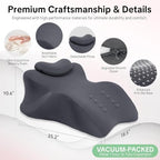 Memory Foam Ergonomic Wedge Intimacy Pillow - 27° Lift Support Cushion for Sleeping, Reading & Prone Positions Multi-Functional Rest Pillow for Neck, Waist & Back Pain Relief Washable Cover- Grey - Image 2