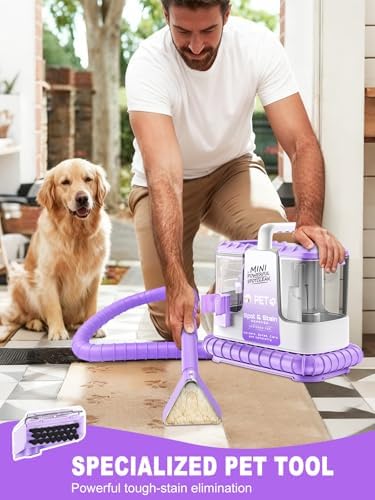 Portable Carpet & Upholstery Cleaner Machine for Pets, Deep Stain Remover with Powerful Suction, Spot Cleaner for Couch, Sofa, Rug, Car Interior & Pet Messes, Dual Tank Portable Carpet Cleaner - Image 5
