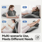 27 Degree Incline Memory Foam Wedge Pillow, Ergonomic Body Position Helper Cushion for Couples, Multi Purpose Bed Wedge for Reading Back Support and Leg Elevation,Black - Image 2