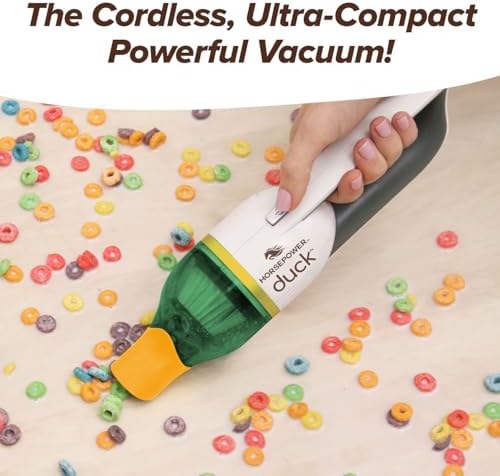Horsepower Duck Compact Cordless Vacuum, Ultra-Powerful Upgraded Battery for Extra-Long Run Time, AS SEEN ON TV, Strong Suction, Easy to Store, Portable & Rechargeable. Home & Auto (Duck Gold) - Image 2