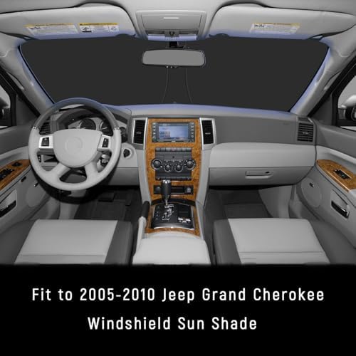 Windshield Sun Shade for Jeep 2005-2010 Grand Cherokee Accessories (OEM Size) Auto Interior Front Window Sun Visor Heat Protection - Image 2