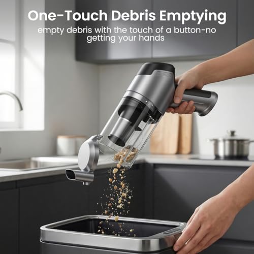Hand Held Vacuum Car Vacuum Cleaner 18000PA High Power, 4-in-1 Air Duster & Air Blower & Pump Cordless Rechargeable Mini Small Shop Vac for Household Chores, Flooring, Car, Pet Hair - Image 6