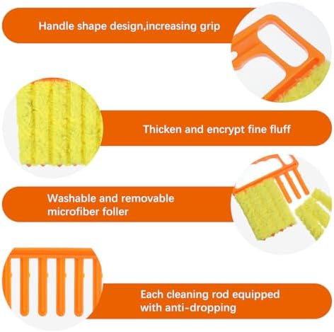 12pcs blinds cleaner tool handheld mini blind cleaner for vinyl blinds 7Finger Washable blind cleaners duster tool for Air Conditioner Window Fan Siding Dust Dirty Removable window cleaners - Image 4