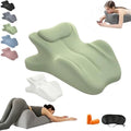 Memory Foam Couples Pillow, Reading Pillow for Bed, NeckPillow, 27° Lift Ergonomic Cushion for Intimacy Waterproof Posture Support Cushion for Sleeping Reading Relax(Green,23"x18"x15") by Unknown