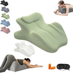 Memory Foam Couples Pillow, Reading Pillow for Bed, NeckPillow, 27° Lift Ergonomic Cushion for Intimacy Waterproof Posture Support Cushion for Sleeping Reading Relax(Green,23"x18"x15") by Unknown