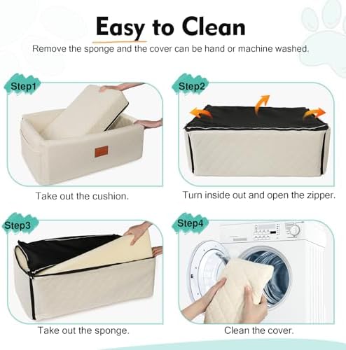 Dog Car Seat for Large Medium Sized Dogs, Washable Car Dog Bed Under 55 lbs | Dog Booster Seat for 2 Small Dogs, Elevated Cushion, Detachable Cover, Pet Car Seat with Storage Pockets, 2 Safety Belts - Image 5