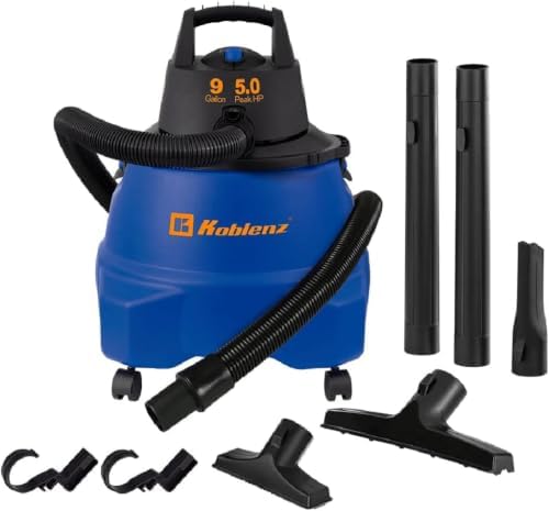 Koblenz WD-9 L212 Wet Dry Vacuum Cleaner, 9 Gallon, 5.0 PHP by Koblenz