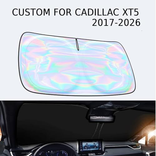 Windshield Sun Shade for Cadillac XT5 2017-2025 2026-4 Layers Sunshade Compatible with Cadillac XT5 Foldable Front Window Sunshade Sun Visor Protector Block UV Rays Keep Your Car Cooler Accessories - Image 2