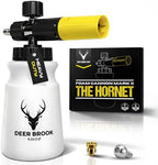 Hornet Foam Cannon for Pressure Washer (Wide Mouth) - Soap Gun for Power Washer - 4000 PSI Adjustable Car Wash Sprayer with 1.1mm Orifice - 1/4" Quick Connector - 1L Bottle by DeerBrookShop