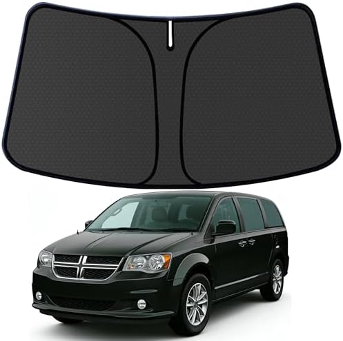 D o d g e Caravan Customized Windshield Sun Shade for 2007-2014 2015 2016 2017 2018 2019 2020 Caravan Front Window Sunshade Visor Protector Foldable Blocks UV Rays Keep Car Cooler Accessories by aatoppus
