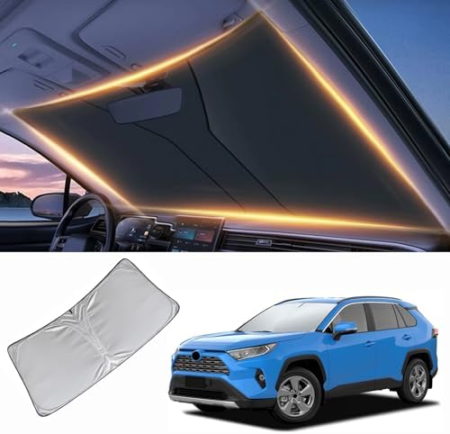 Windshield Sun Shade for Toyota RAV4 Front Window Shades Cover for 2010-2024 2025 2026 RAV4 Windshield Sun Visor Protector Car Accessories by LZYYQX