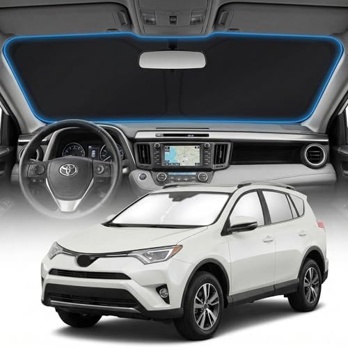 for Toyota Rav4 Sun Shade Windshield Cover - Custom Fit Rav4 Accessories 2013-2018 Sunshade Foldable UV Protection & Heat Shield Sun Visor Accessories by Unknown