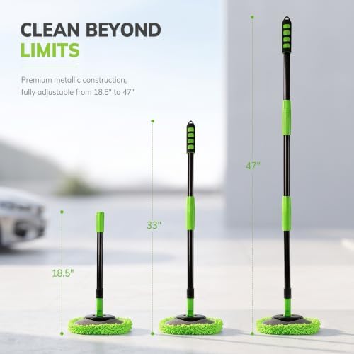 IVYROLL Car Wash Brush Kit, Long Handle, Microfiber Wash Mop, 15° Angled - Image 5