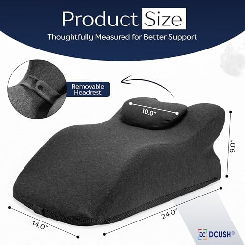 Ergonomic Contoured Couples Intimacy Memory Foam Pillow with Removable Headrest, 27° Angled Support for Neck and Waist, Massages, Reading, Relaxing & Leg Elevation, Removable Washable Cover - Image 4