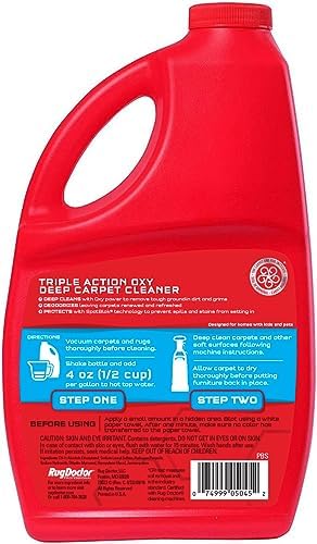 Rug Doctor Triple Action Oxy Deep Carpet Cleaner, 48 oz., Deep Cleans, Deodorizes, & Protects, Concentrated, Professional-Grade, 3X Action Formula - Image 2