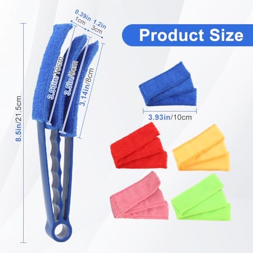 2PCS Blind Cleaner Brushs with 7 Reusable Microfiber Sleeves Brush, Window Blind Duster Tool Blind Cleaner Tool for Window, Car Air Condition, Fans, Exhaust Vent - Image 6