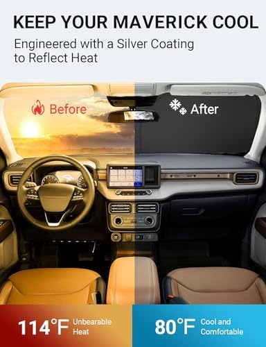Proadsy Custom Fit Car Windshield Sun Shade for 2022-2026 Ford Maverick - Image 3