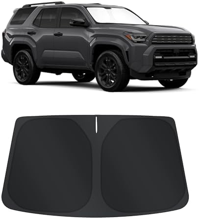 TINGLU Sun Shade for Toyota 4Runner 2025 2026 Accessories Windshield Sun Shade Window Shade UV Rays Protection Sun Visor Cover with Steering Wheel Sunshade Storage Bag by TINGLU