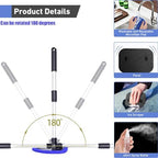 desin Windshield Cleaning Tool, Car Window Cleaner Windshield Cleaner with 4 Reusable and Washable Microfiber Pads and Extendable Handle Auto Inside Glass Wiper Kit (Dark Blue) - Image 4