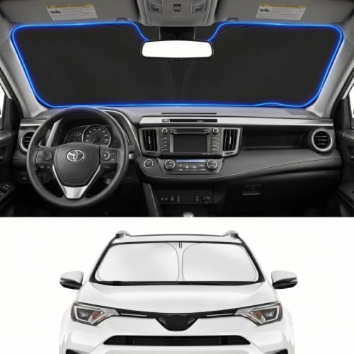 for 2013-2018 Toyota RAV4 Windshield Sun Shade Front Window Shade Custom Fit RAV4 Accessories LE, XLE, Premium, XSE, Limited, SE, TRD Off-Road Sun Visor Protector Foldable Blocks UV Rays by Unknown