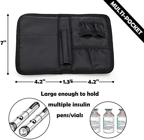 apollo walker Insulin Cooler Travel Case with Ice Packs and Insulation | TSA Approved Includes 2 x 90g ice packs for 9-hour cooling insulin pens & syringes for Diabetics to Carry (Black) - Image 4