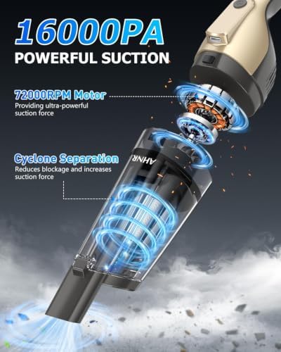 AHNR Handheld Vacuum Cordless Rechargeable, Hand Held Car Vacuum Cleaner - Image 2