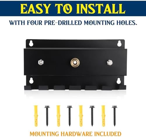 DoubleFill Pressure Washer Gun Holder, Wall Mount Foam Cannon Holder, Car Wash Accessories Organizer for Wand/Nozzle Tips, 1/4'' Pressure Washer Accessories Storage Rack(Black) - Image 5