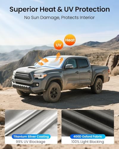 REEVAA Car Windshield Sun Shade for Toyota Tacoma (2026-2016) - Image 3