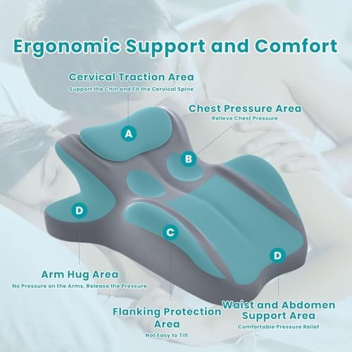 27° Couples Pillow, Intimacy Pillow for Couples, Ergonomic Comfort Companion Pillow,Memory Foam Wedge for Intimacy Support & Comfort,Gray - Image 3