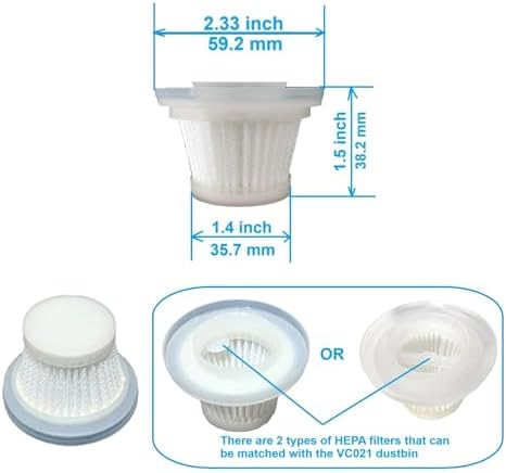 6Pack Hepa Filters Replacement Compatible with Drecell VC021 Car Vacuum Cleaner, and autozen M4 Car Vacuum. Washable and Reusable Hepa Filters Works with Drecell Car Vacuum. - Image 2